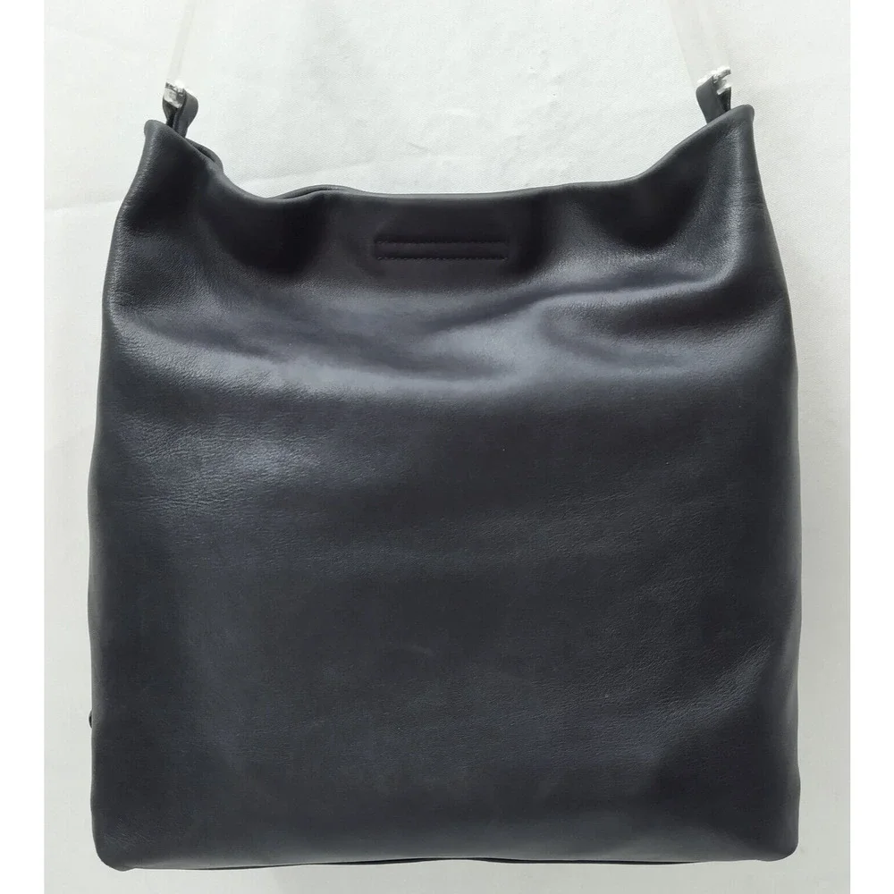 PRADA Black Leather Lucite Plastic Chain Strap Hobo Shoulder Bag